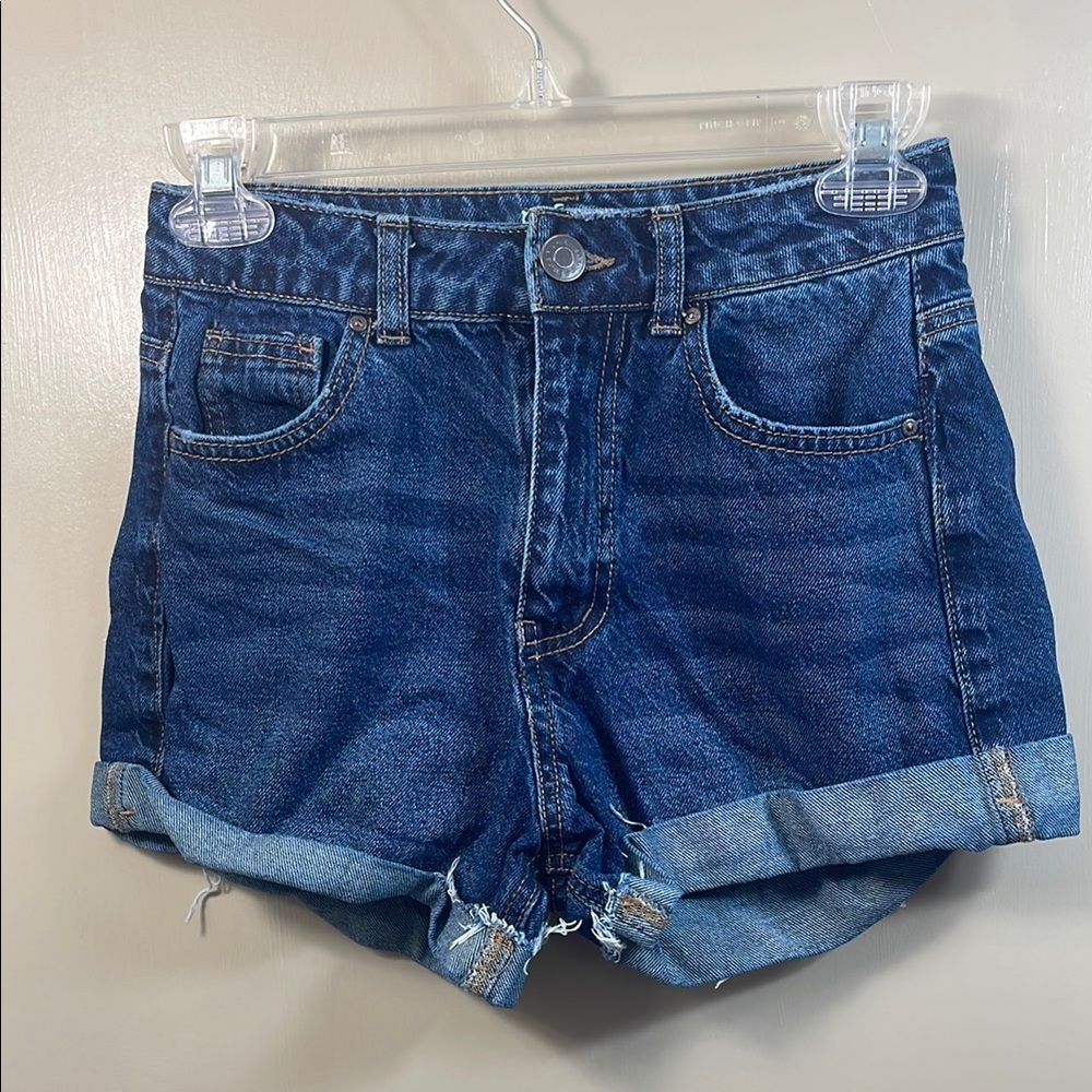 Refuge Women's Denim Cuffed Shorts - Dark Blue size 1